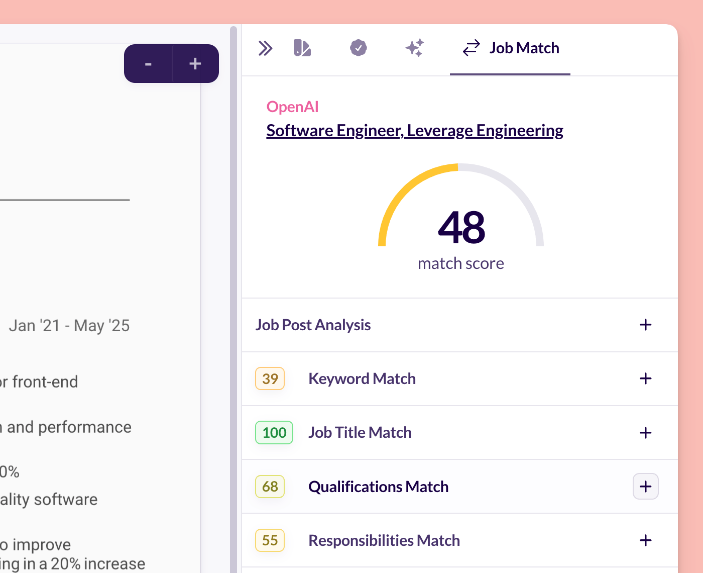 Improve your match to a job