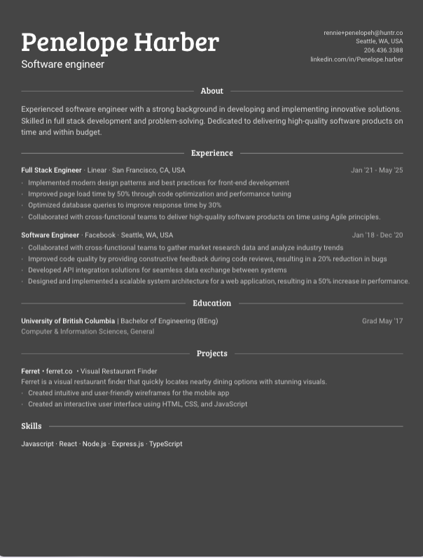 Hemlock resume template